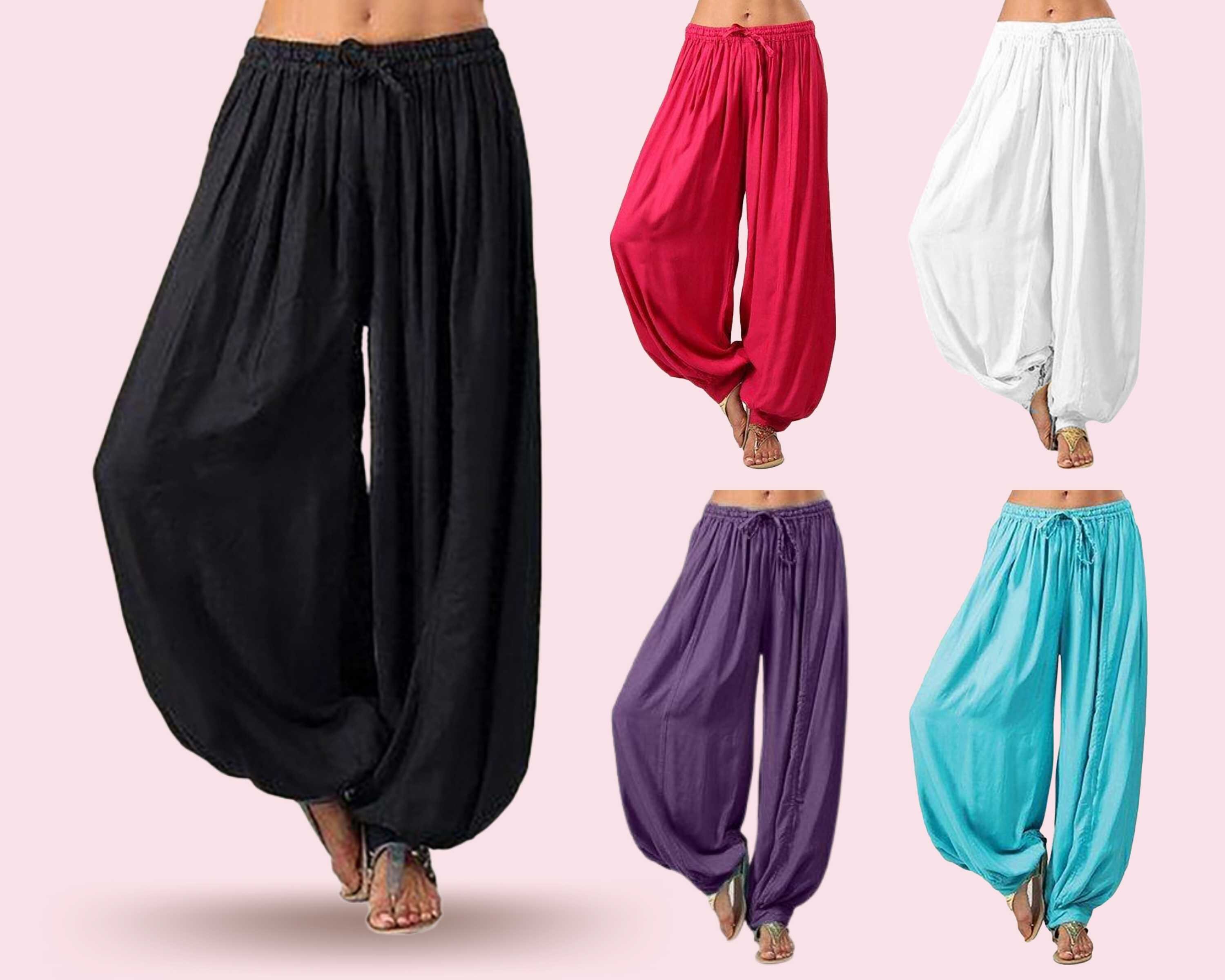 Women's Solid Harem Baggy Pants Aladdin Style Wide-leg - Etsy