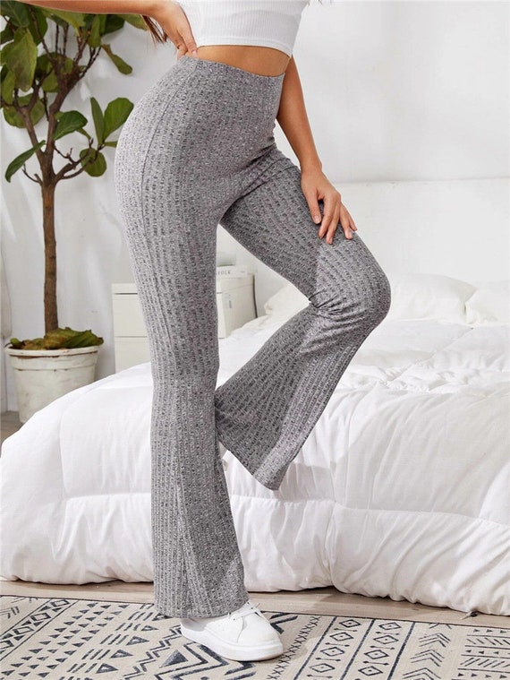 Flared High Waist Trousers Wide Leg 