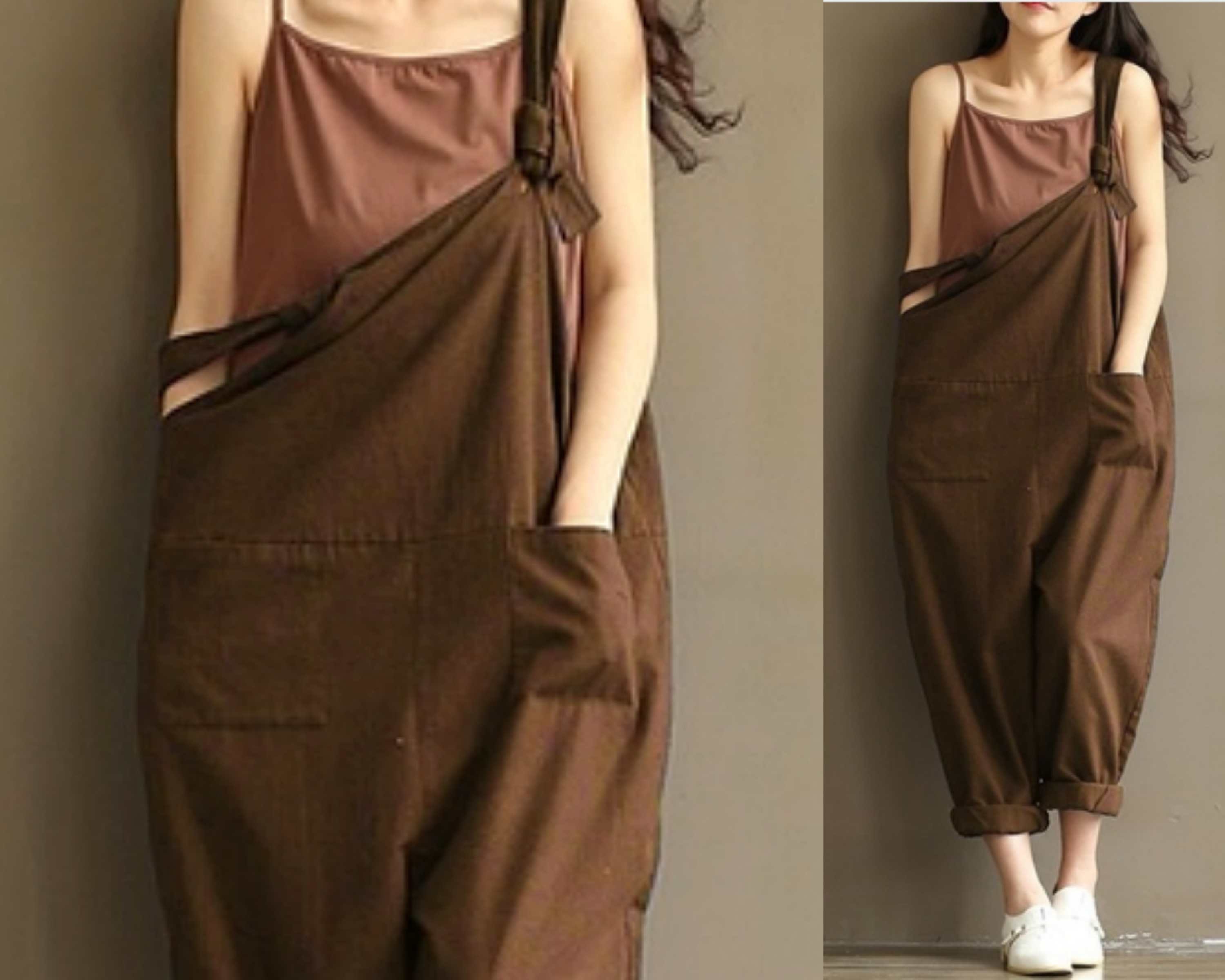 Hippie Solid Casual Cotton Overalls for 