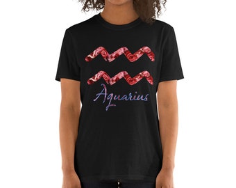 Short-Sleeve Unisex T-Shirt, Aquarius shirt, Aquarius, Aquarius sign shirt