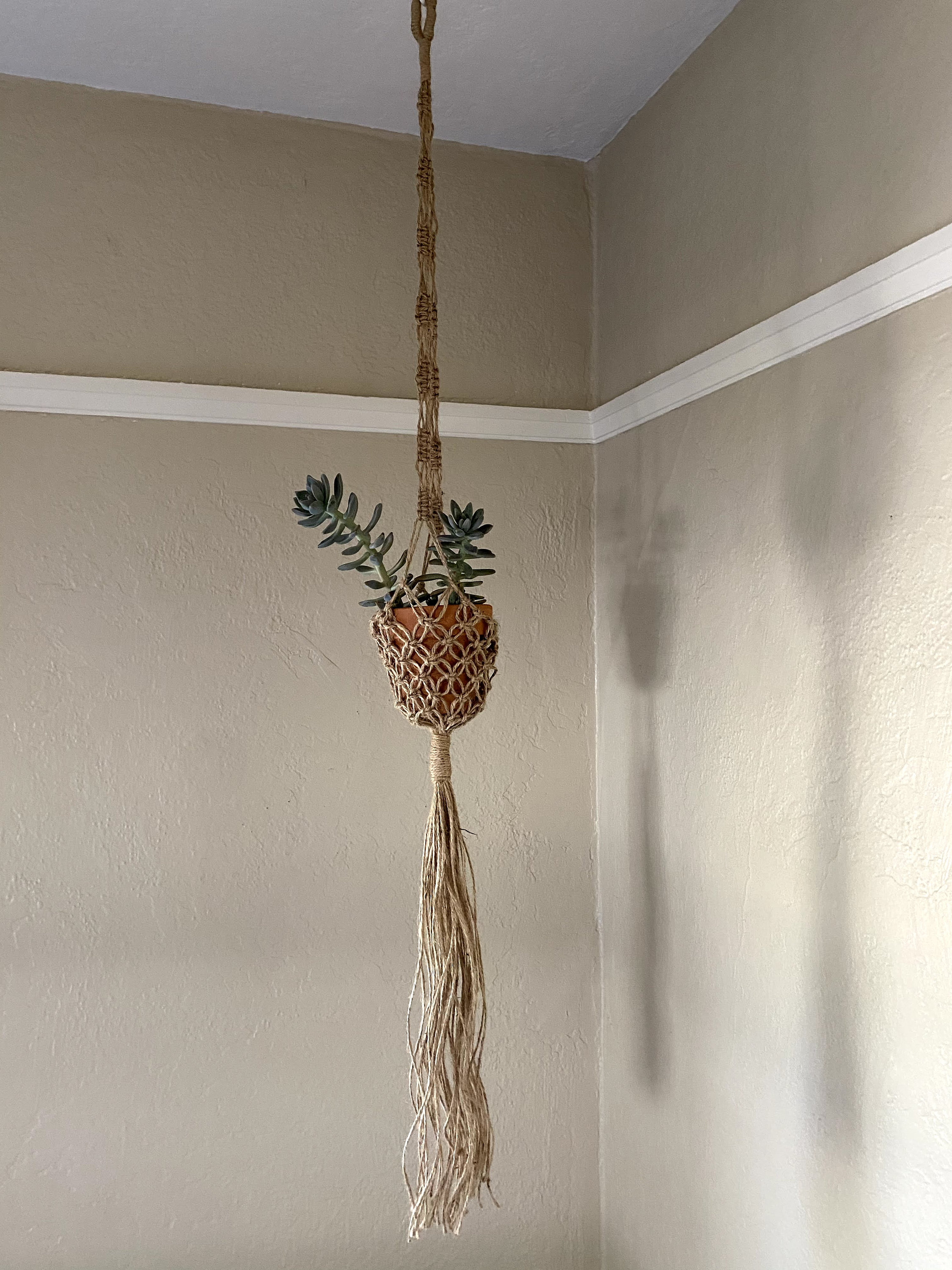 Jute Plant Hanger/ Macrame Plant Hanger/ Outdoor Plant Hanger/ Etsy