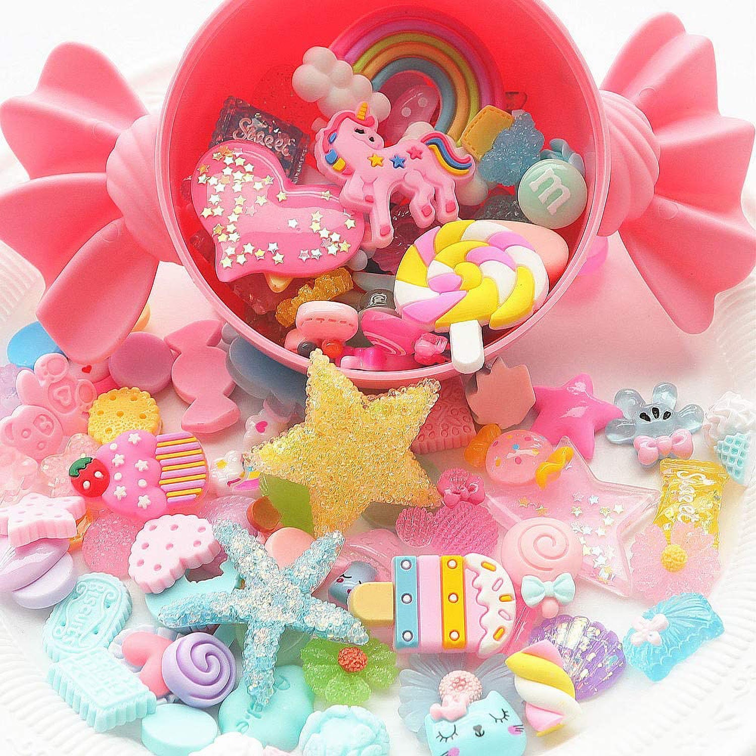 100PCS Slime Charms Slime Supplies Assorted Fruits Macaron Etsy