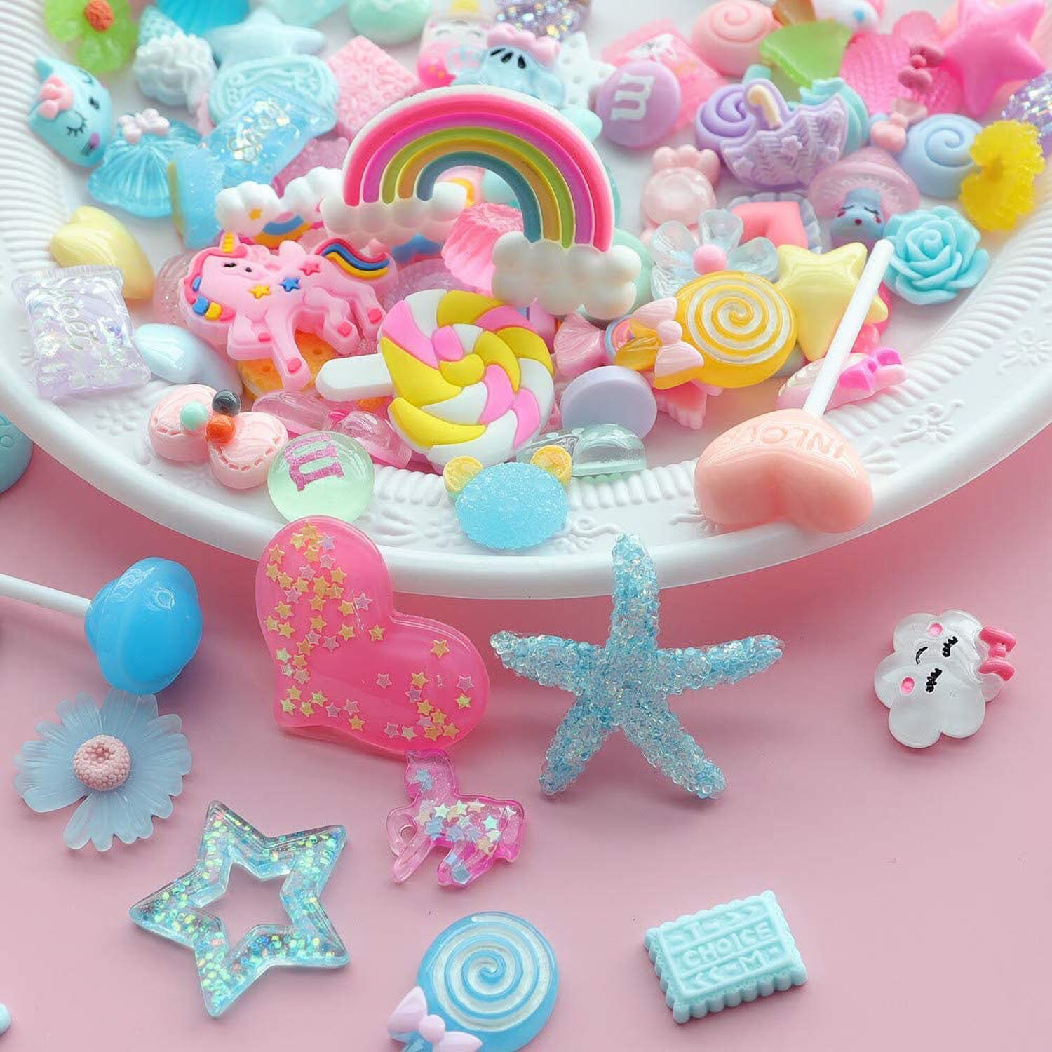 100PCS Slime Charms Slime Supplies Assorted Fruits Macaron Etsy