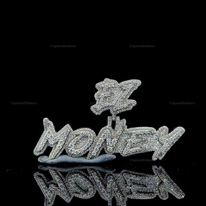 Pingente de Hip Hop com Letra Personalizada, Personalize Sua Letra da Sorte, Pingente de Número de Hip Hop Masculino, Pingente de Moissanite, Joias de Hip Hop Ice Out