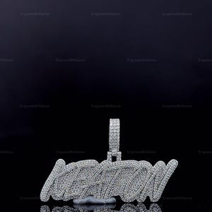 Pingente de Hip Hop com Letra Personalizada, Personalize Sua Letra da Sorte, Pingente de Número de Hip Hop Masculino, Pingente de Moissanite, Joias de Hip Hop Ice Out