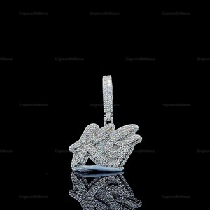 Colgante de letra personalizada de hip hop, colgante de letra inicial, colgante de moissanita con letra de hip hop para hombre, joyería de hip hop Ice Out, colgante de plata 925