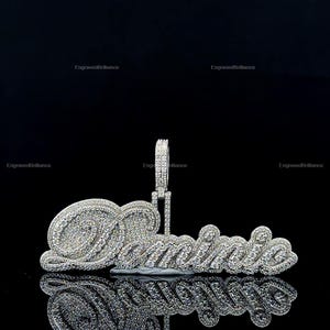 Pingente de Hip Hop com Letra Personalizada, Personalize Sua Letra da Sorte, Pingente de Número de Hip Hop Masculino, Pingente de Moissanite, Joias de Hip Hop Ice Out