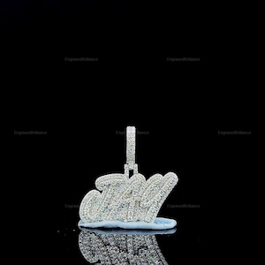 Colgante de hip hop con número personalizado, personaliza tu letra de la suerte, colgante de hip hop con número para hombre, colgante de moissanita, joyería de hip hop Ice Out