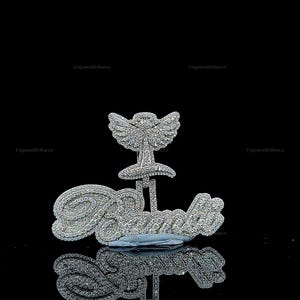 Colgante con nombre y letra personalizado, colgante con dije, colgante de hip hop helado, colgante de moissanita negra, joyería de hip hop, plata de ley 925