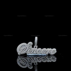 Pingente de Hip Hop com Letra Personalizada, Personalize Sua Letra da Sorte, Pingente de Nome de Hip Hop Masculino, Pingente de Moissanite, Joias de Hip Hop Ice Out