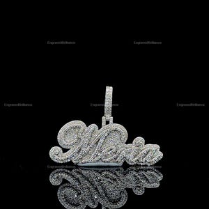 Pingente de Hip Hop com Letra Personalizada, Personalize Sua Letra da Sorte, Pingente de Número de Hip Hop Masculino, Pingente de Moissanite, Joias de Hip Hop Ice Out