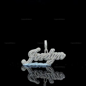 Colgante de hip hop con letras personalizadas, colgante con forma de corazón y letra de la suerte, colgante con número de hip hop para hombre, colgante de moissanita, joyería Ice Out