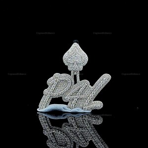 Colgante de hip hop con letras personalizadas, personaliza tu letra de la suerte, colgante con nombre de hip hop para hombre, colgante de moissanita, joyería de hip hop Ice Out