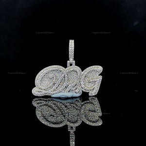 Colgante de hip hop con número personalizado, letra personalizada, colgante de hip hop para hombre, colgante de moissanita, joyería de hip hop Ice Out, plata de ley 925