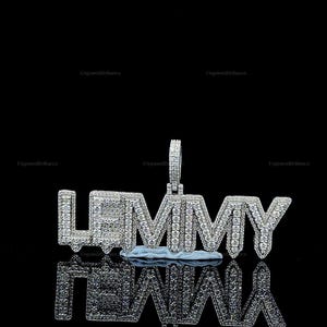 Colgante de hip hop con letras personalizadas, personaliza tu letra de la suerte y el símbolo de la reina, colgante de hip hop para hombre, colgante de moissanita, joyería de hip hop Ice Out
