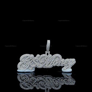 Pingente de Hip Hop com Letra Personalizada, Personalize Sua Letra da Sorte, Pingente de Número de Hip Hop Masculino, Pingente de Moissanite, Joias de Hip Hop Ice Out