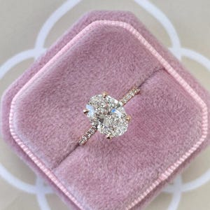 1.50 Ct Oval Moissanite Engagement Ring Hidden halo Bridal Ring 925 Sterling Silver Ring Promise Ring Anniversary Oval Solitaire Ring Gifts
