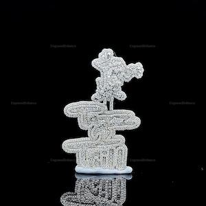 Colgante de letra personalizada de hip hop, colgante de letra inicial, colgante de moissanita con letra de hip hop para hombre, joyería de hip hop Ice Out, colgante de plata 925