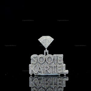 Pingente de Hip Hop com Letra Personalizada, Personalize Sua Letra da Sorte, Pingente de Número de Hip Hop Masculino, Pingente de Moissanite, Joias de Hip Hop Ice Out