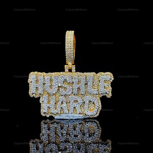 Benutzerdefinierter Buchstabe Hip Hop Anhänger, Anfangsbuchstaben Anhänger, Herren Hip Hop Brief Moissanite Anhänger, Ice Out Hip Hop Schmuck, zweifarbiger Anhänger