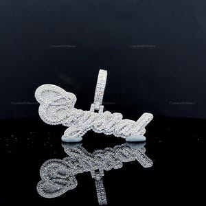 Colgante de letra personalizada de hip hop, personaliza tu letra de la suerte, colgante de número de hip hop para hombre, colgante de moissanita, joyería de hip hop Ice Out