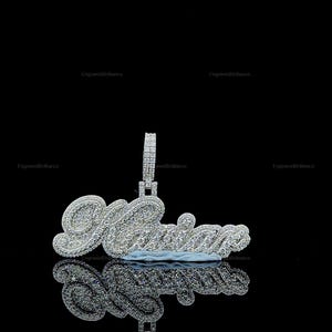 Pingente de Hip Hop com Letra Personalizada, Personalize Sua Letra da Sorte, Pingente de Número de Hip Hop Masculino, Pingente de Moissanite, Joias de Hip Hop Ice Out