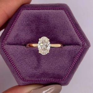 2 Ct Oval Moissanite Engagement Ring Hidden halo Bridal Set 925 Sterling Silver Ring Promise Ring Anniversary Gifts Oval Solitaire Ring Gift
