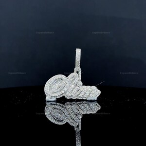 Pingente de Hip Hop com Letra Personalizada, Personalize Sua Letra da Sorte, Pingente de Número de Hip Hop Masculino, Pingente de Moissanite, Joias de Hip Hop Ice Out