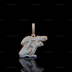 Colgante de letra personalizada de hip hop, colgante de letra inicial, colgante de moissanita con letra de hip hop para hombre, joyería de hip hop Ice Out, colgante de dos tonos