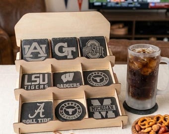 Posavasos de pizarra con el logotipo de tu equipo