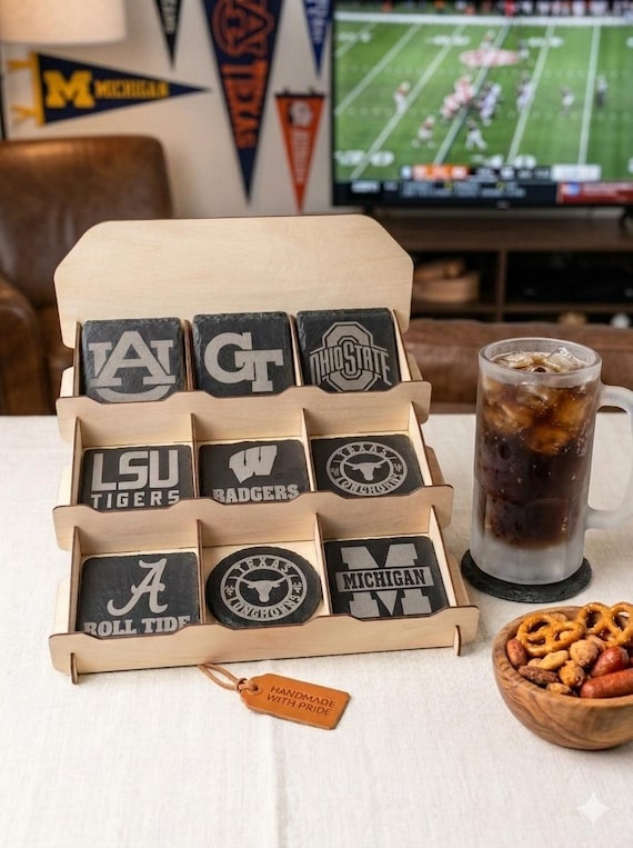 Slate Coasters featuring your team logo