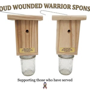 6-Handmade Carpenter Bee Trap – Chemical-Free Wood Boring Bee Solution - Set of 6 image 8