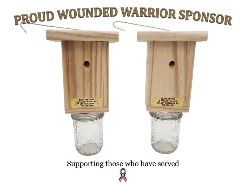 6-Handmade Carpenter Bee Trap – Chemical-Free Wood Boring Bee Solution - Set of 6 image 8
