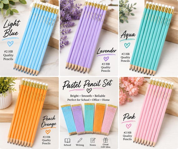 Personalized Engraved #2 HB Pencils –BACK-to-SCHOOL Custom Name, Business, Event Phrase