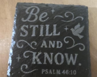 Christliche Schiefer-Untersetzer, Laser gravierte Bibelverse, christliche Wohnkultur, religiöse Geschenke