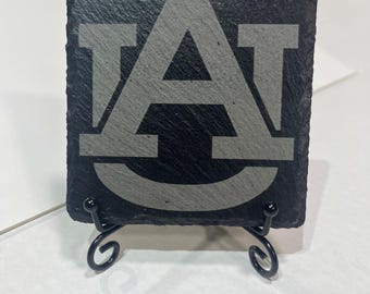 Gravierte Auburn Schiefer Untersetzer, Auburn Universität Geschenk