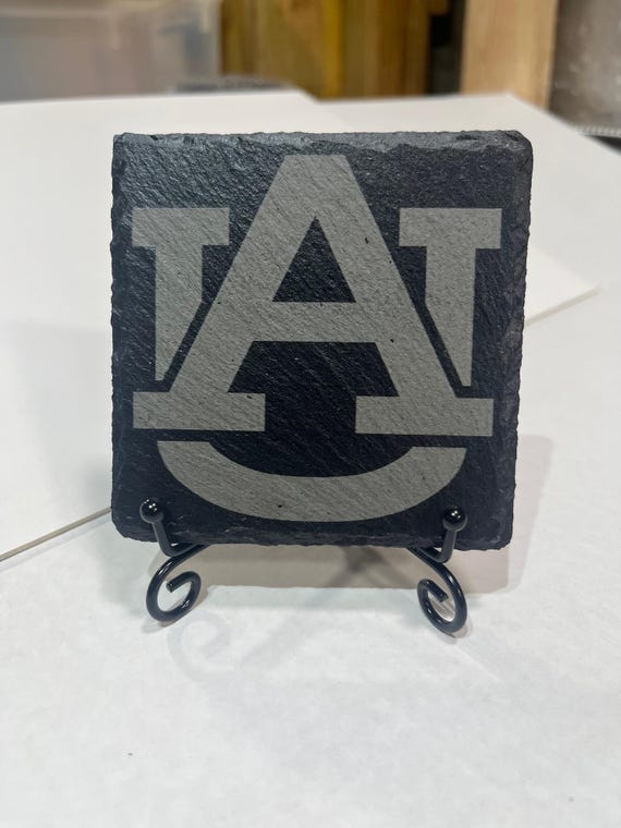 Engraved Auburn Slate Coasters, Auburn University Gift