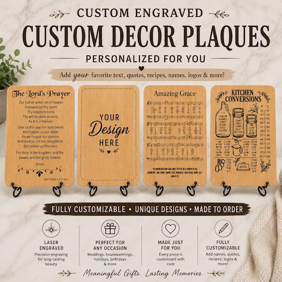 Personalized Wooden Decor Plaque | Custom Engraved Home Decor Gift