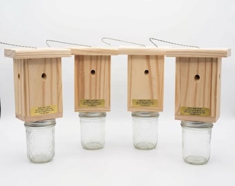 4-Eco-Friendly Carpenter Bee Trap - Wood Boring Bee Deterrent, Set of 4