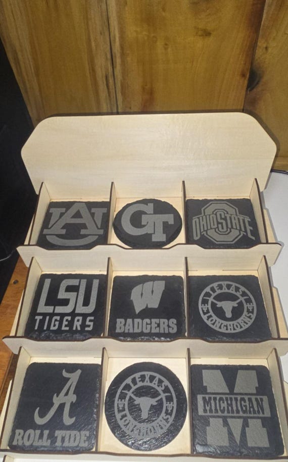 Slate Coasters featuring your team logo