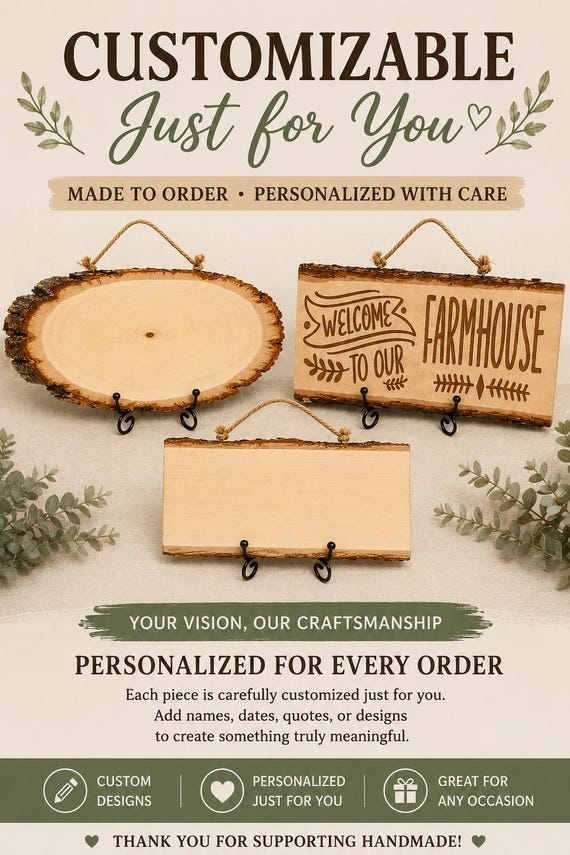 Personalized Wood Signs | Custom Engraved Signs | Rustic Wall Decor