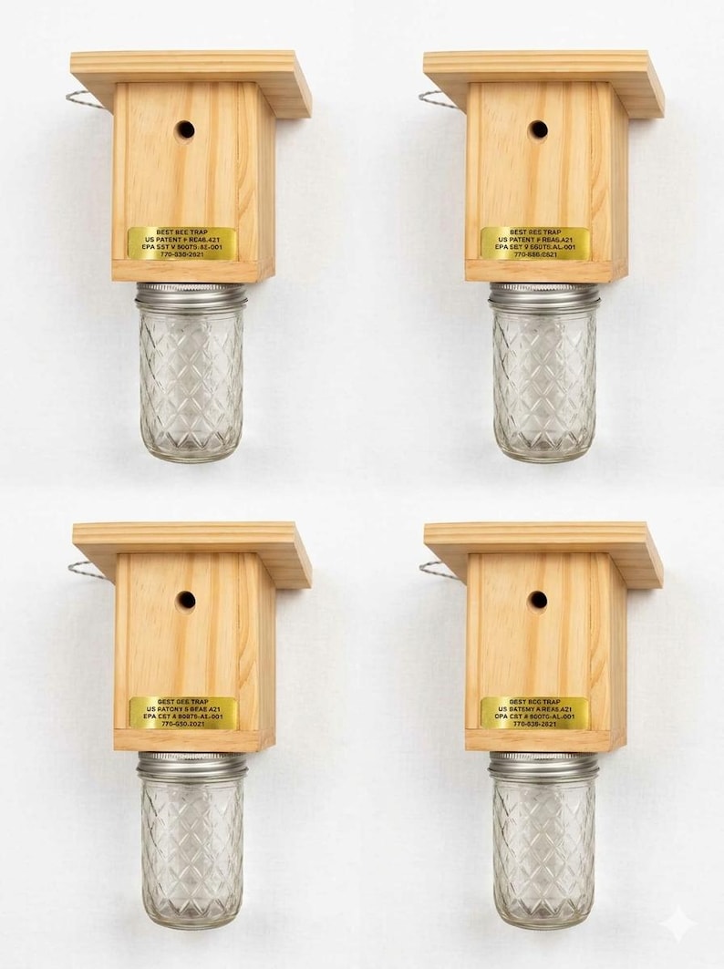 4-Eco-Friendly Carpenter Bee Trap - Wood Boring Bee Deterrent, Set of 4 Bild 4