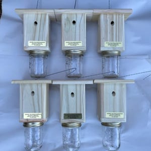 Best Carpenter Bee Trap -Carpenter Bee Trap -Wood Boring Bee Trap -Carpenter Bee Trap for Outdoors -Chemical Free - Free Shipping - Set of 6