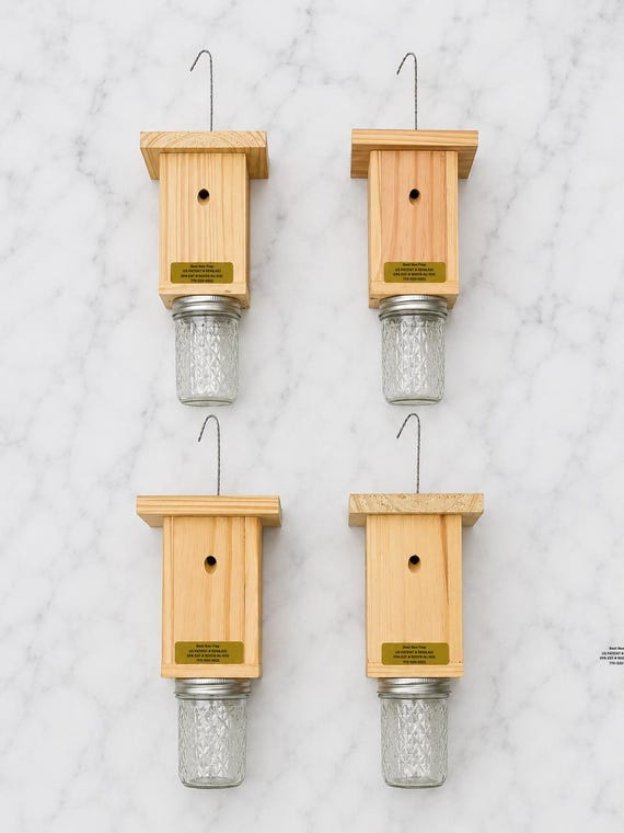 4-Eco-Friendly Carpenter Bee Trap - Wood Boring Bee Deterrent, Set of 4