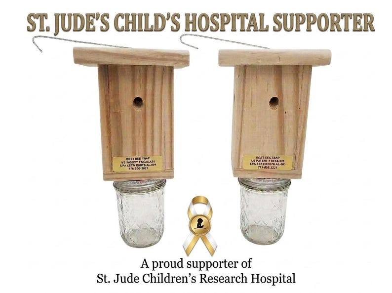 6-Handmade Carpenter Bee Trap – Chemical-Free Wood Boring Bee Solution - Set of 6 image 7
