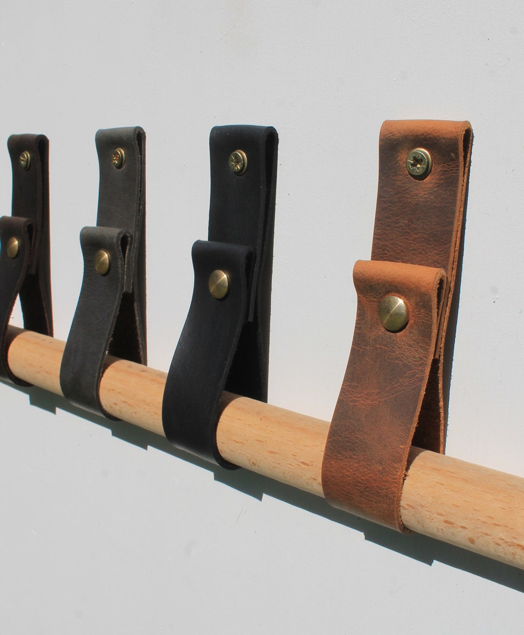 Leather Wall Strap Curtain Rod Strap Holder Leather Strap Etsy