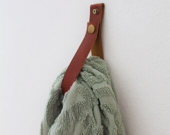 Leather Wall Hook, Leather Wall Strap, Leather Strap, Leather Strap Hanger, Trekking Poles holder