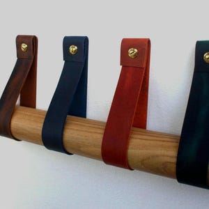 Minimalist Leather Strap Wall Decor Hanger | Modern Hanging Bracket Holder for Art image 10