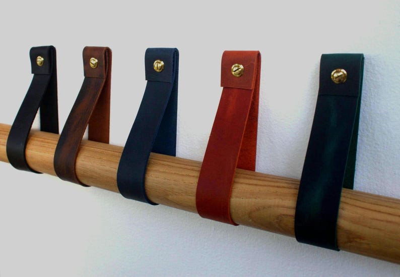 Minimalist Leather Strap Wall Decor Hanger | Modern Hanging Bracket Holder for Art image 10