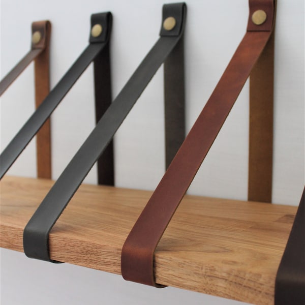 Leather Strap Shelf Etsy